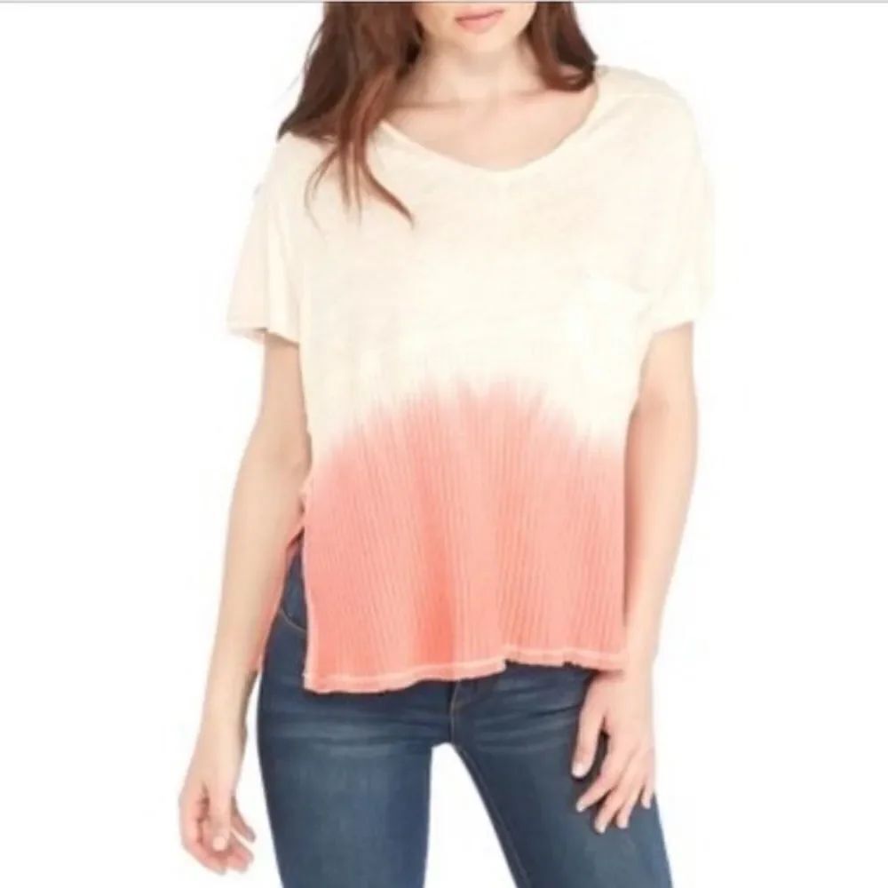 Free People Coral Sundial T Shirt Sz XS